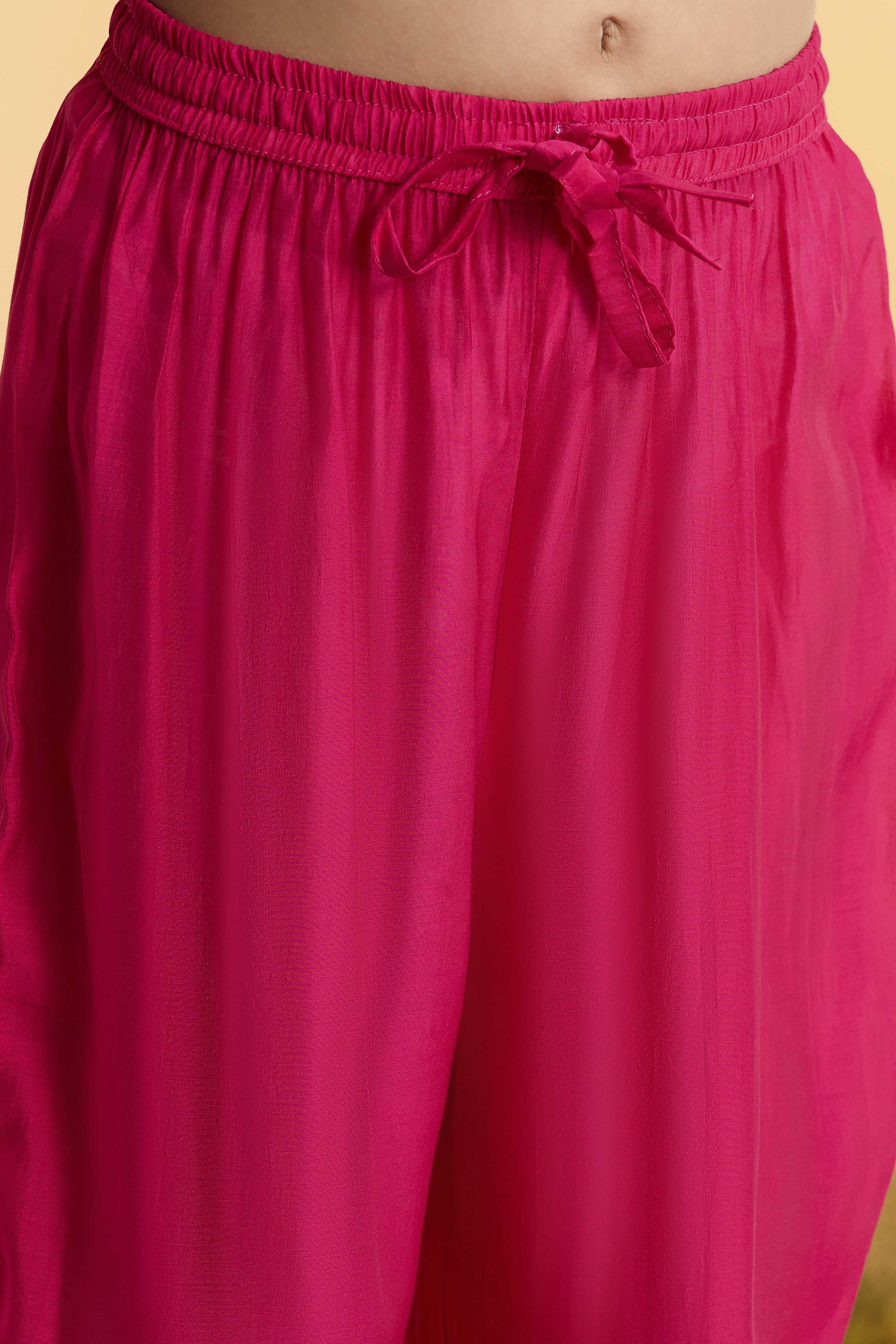 Pink Yoke Design A-Line Kurta Set image number 2