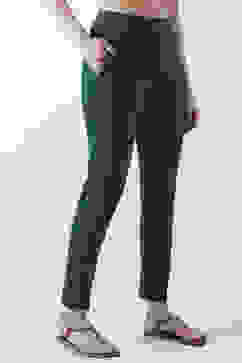 Bottle Green Solid Cotton Lycra Straight Pants image number 3