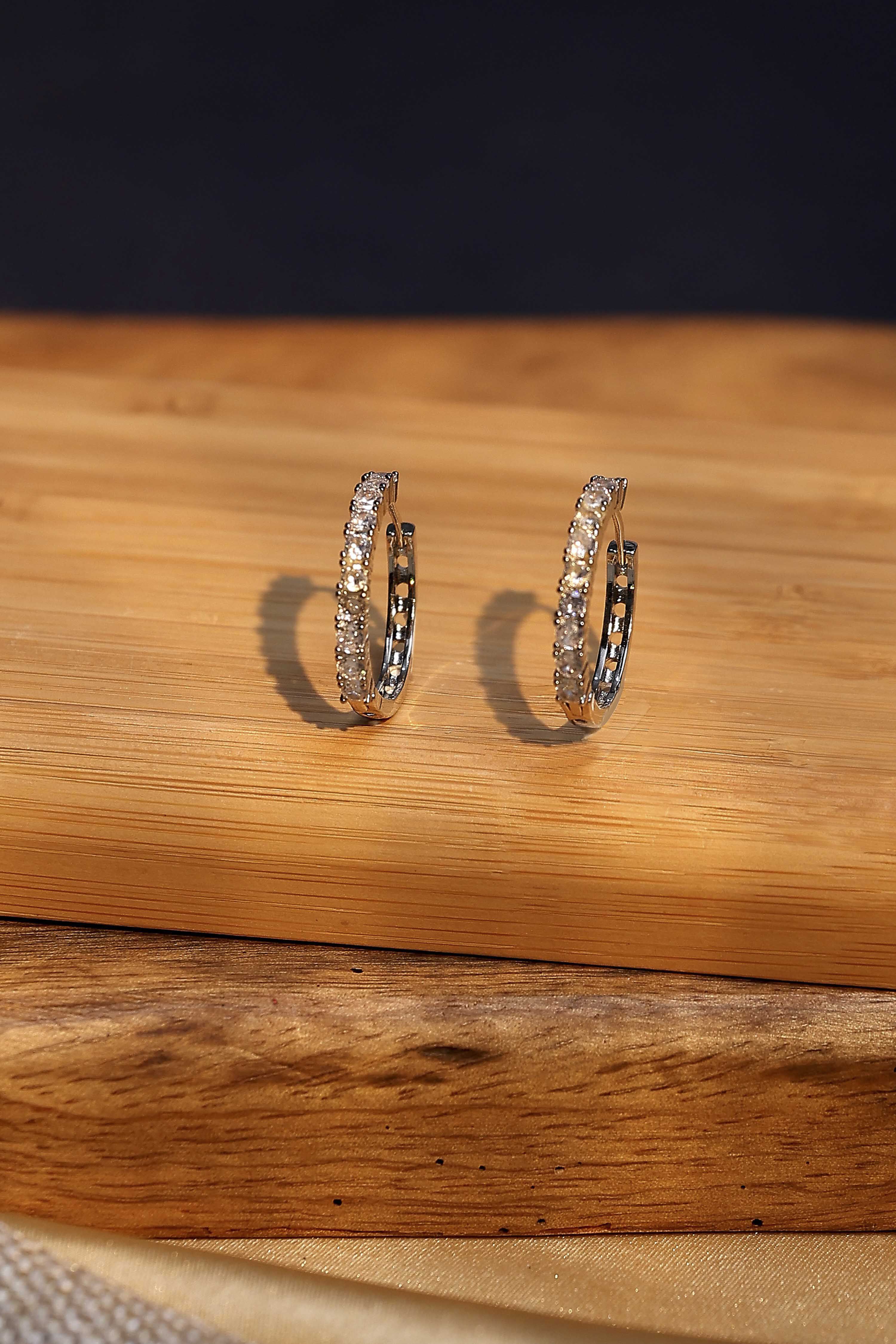 White Stone Earrings image number 0