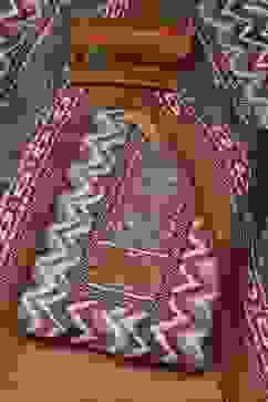 Orange Chanderi Blend Printed Embroidered Unstitched Suit Set image number 0