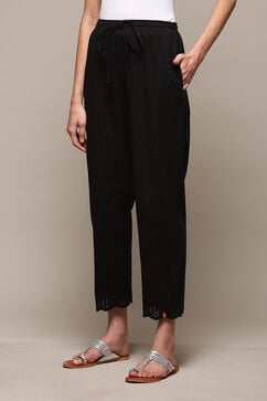Black Cotton Flax Pant image number 2