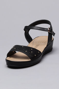 Black Pu Formal Sandals image number 2
