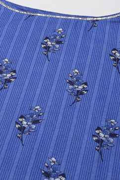 Indigo Cotton Straight Printed Kurta image number 1