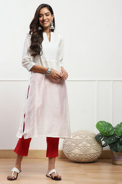 Red Cotton Solid Pant image number 0