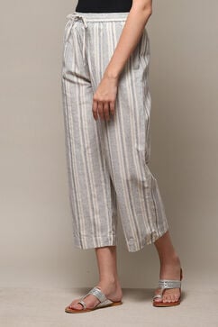 Natural Cotton Straight Palazzo image number 2