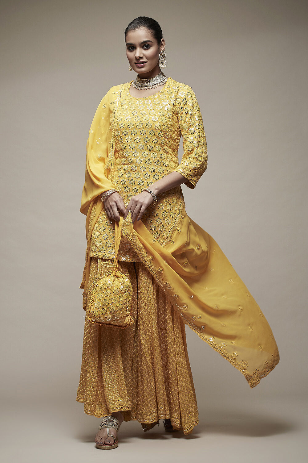 Pink Viscose Garara Suit Set image number 0