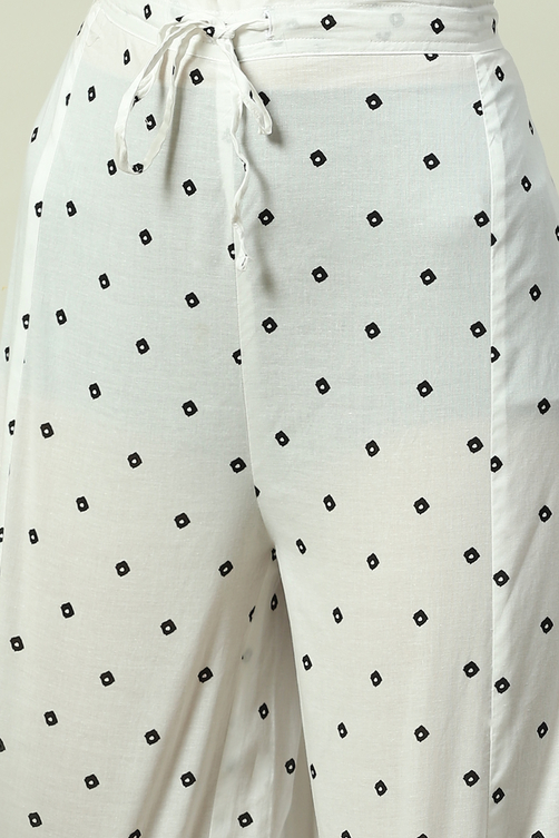 Blue Cotton Straight Kurta Flared Palazzo Suit Set image number 2