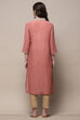 Dusky Rose Polyester Straight Kurta image number 3