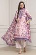 Pink Cotton Floral Printed Straight Suit Set