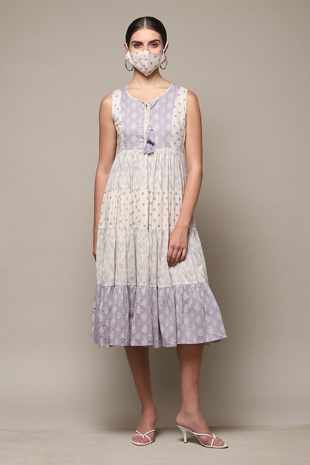 Lavender Cotton Tiered Dress image number 6