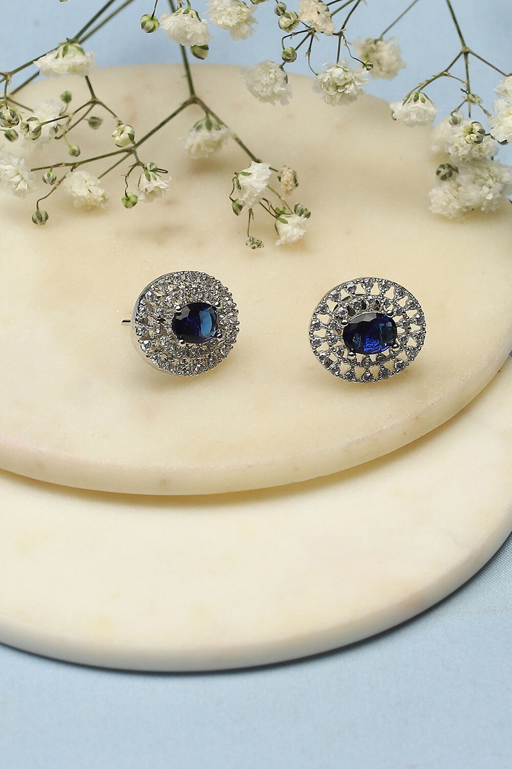 Navy Blue Brass earrings image number 0