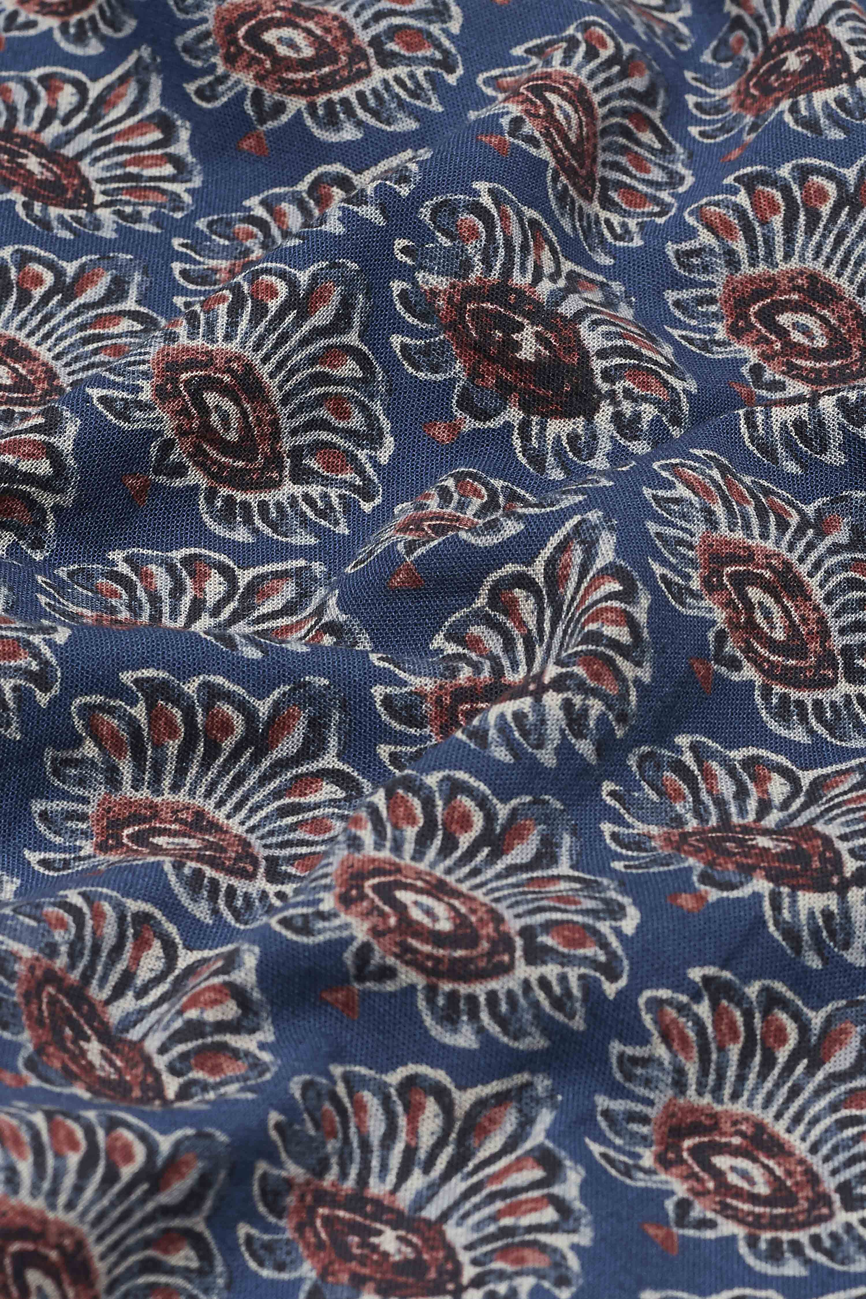 Navy Blue Cotton Printed Skirt image number 2
