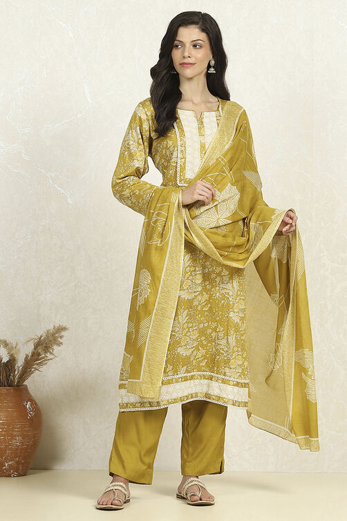 Purple Cotton Floral Printed Unstitched Suit Set image number 1