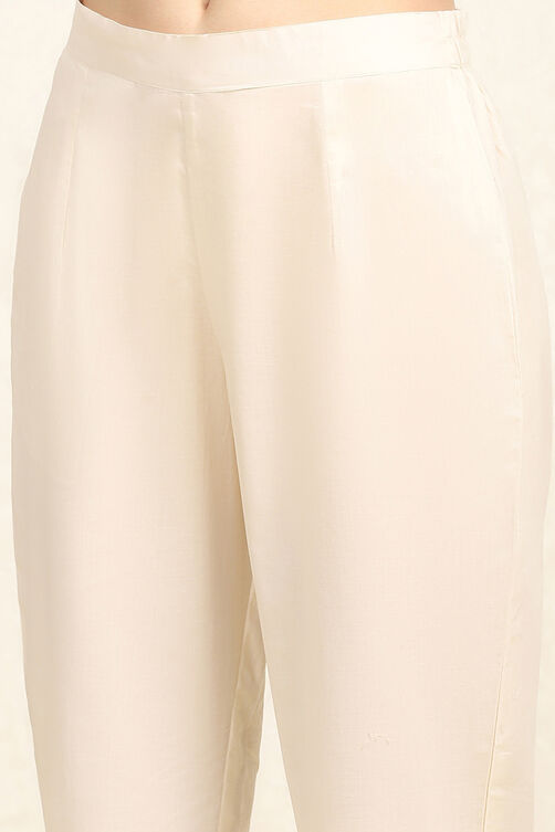 Off-white-Red Cotton Unstitched Suit Set image number 3