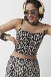 Black Cotton Printed Straight Crop Top image number 0