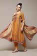 Mustard Pure Cotton Printed Kurta & Pants Suit Set image number 0