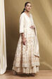 Off-white Brocade Anarkali Suit Set image number 5