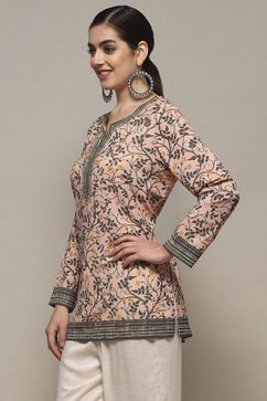 Beige Polyester Straight Kurti image number 4