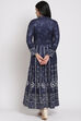 Indigo Flared Poly Span Printed Dress image number 4