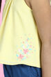 Yellow Cotton A-Line Embroidered Top image number 1