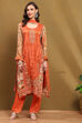 Lime Viscose Blend Embroidered Unstitched Suit Set image number 1