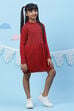 Cherry Red Flared Cotton Dress image number 3