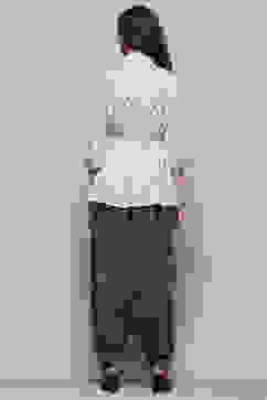 Charcoal Rayon Asymmetric Printed Kurta Set image number 4