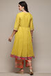 Mustard Cotton Anarkali Kurta Lehenga Set image number 5