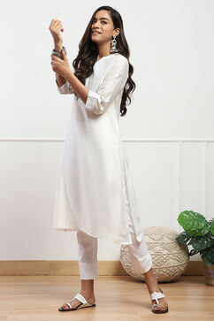 Off White Viscose Blend Pants image number 0