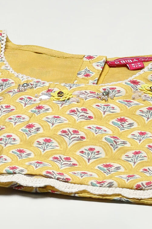 Yellow Viscose Short Top Lehenga Set image number 1