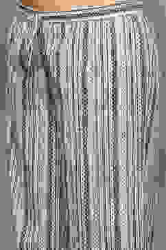 Beige and Black Pure Cotton Anarkali Suit Set image number 3