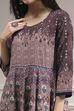 Lilac Cotton Printed Anarkali Suit Set image number 1