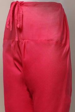 Pink Cotton Unstitched Suit Set image number 3