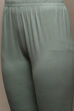 Sap Green Cotton Anarkali Kurta Churidar Suit Set image number 2