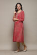 Pink Rayon Straight Printed Kurta image number 5