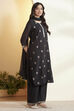 Black Yarndyed Straight Kurta Set image number 5