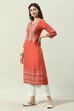 Pink Rayon Straight Kurta Palazzo Suit Set image number 3