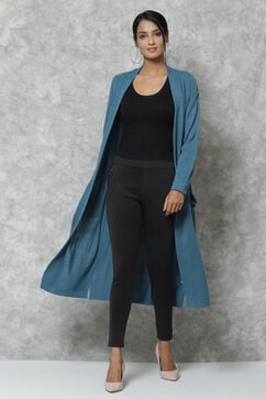 Teal Straight Acrylic Solid Shrug image number 0
