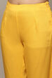 Yellow Viscose A-Line Kurta Pants Suit Set image number 2