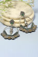 Green Brass Chaandbali image number 0