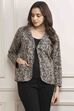 Brown Viscose Straight Printed Jacket image number 0