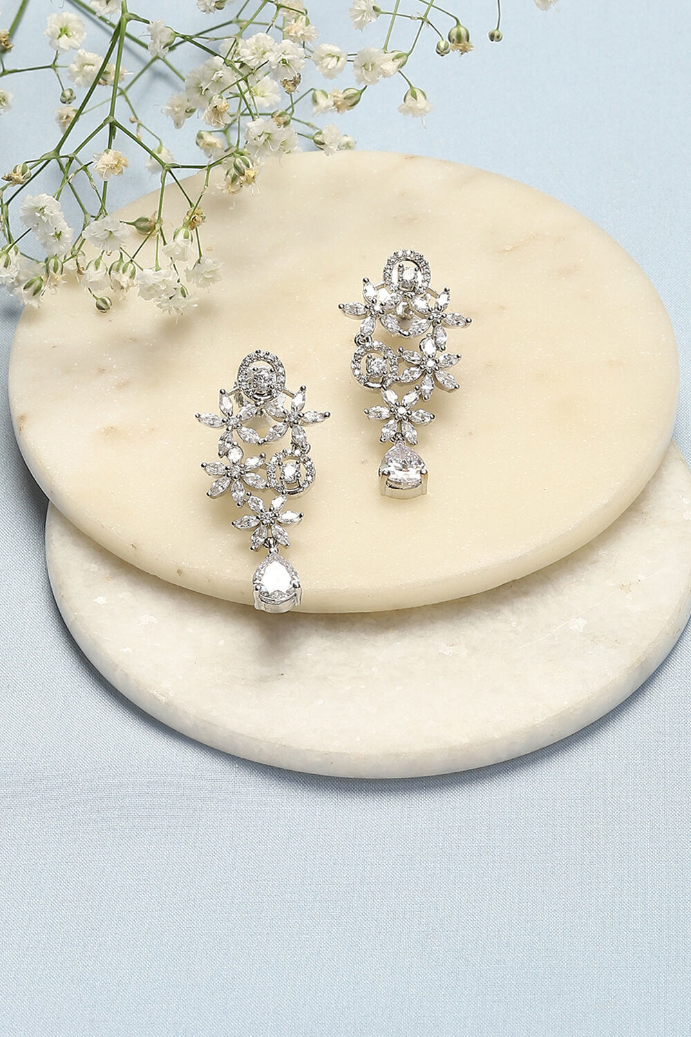 White Brass Earrings image number 0