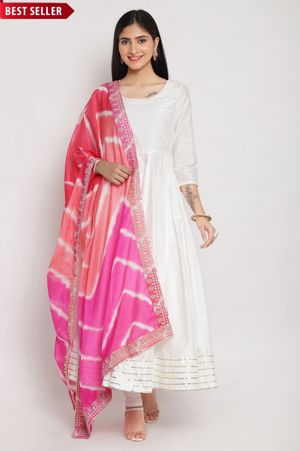 White anarkali kurtas 2025