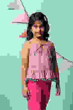 Pink Cotton Short Top image number 3