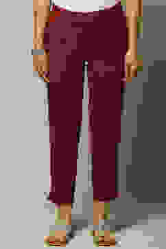 Maroon Cotton Pants image number 1