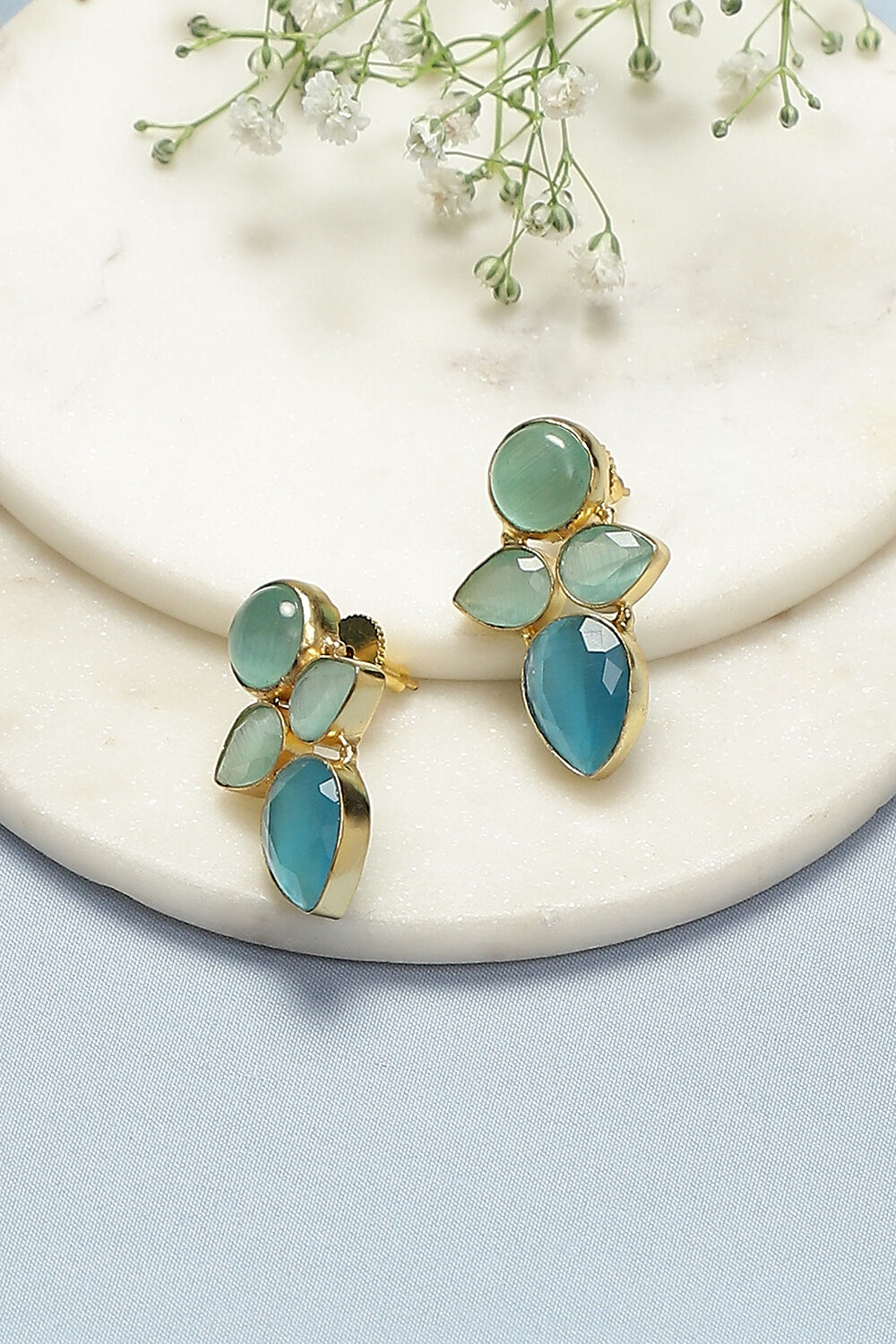 Blue Brass Earrings image number 0