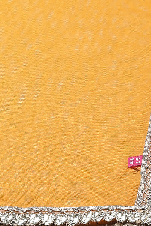 Orange & Coral Art Silk Lehenga Set image number 3