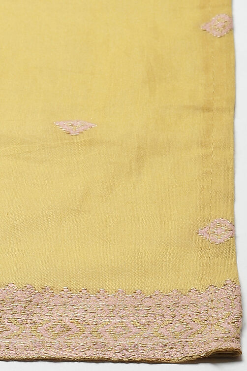 Light Pink Cotton Woven Unstitched Suit Set image number 2