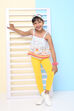 White Cotton Printed Short Top image number 4