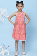 Pink Cotton A-Line Printed Dress